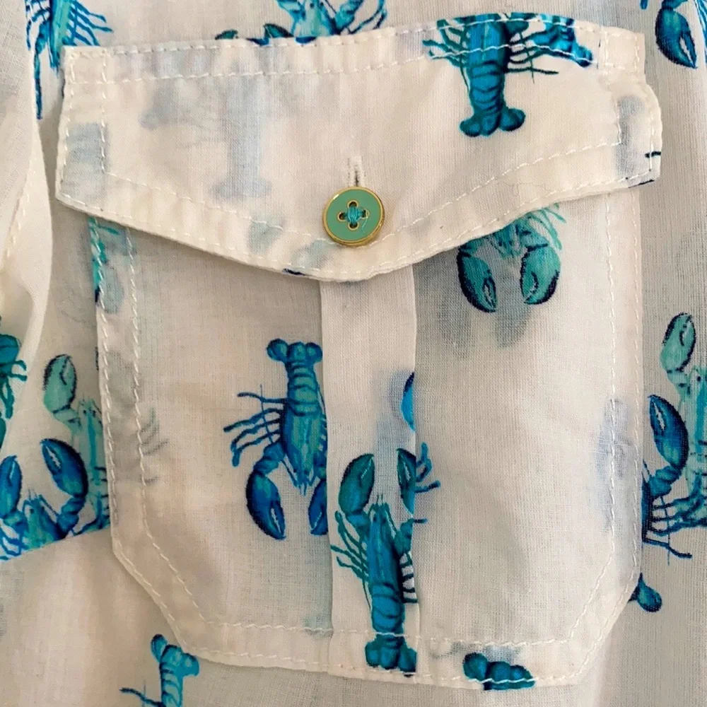 Tory Burch Brigitte Lobster Voile’ Blouse - Picture 9 of 11